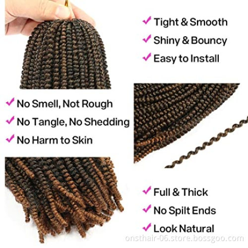 Nubian Spring Twist Braiding Hair Nubian Curly Crochet Hair for Black Women Fluffy Spring Twist Hair 8 inch Natural Nubian Twist
